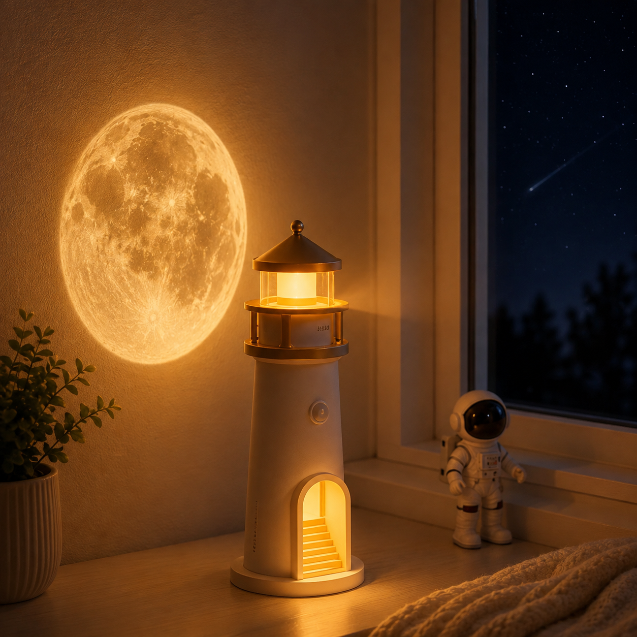Lámpara luna con altavoz Bluetooth integrado como regalo de ambiente