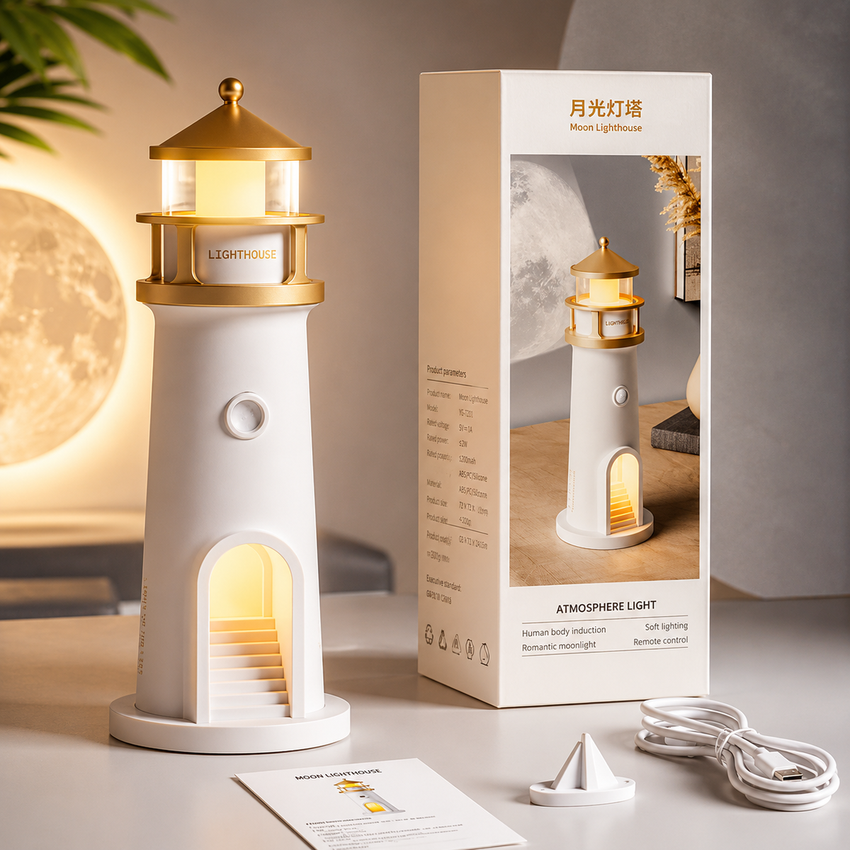 Detalle de la superficie con textura de cráteres de la lámpara luna