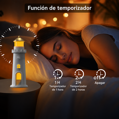 Lámpara proyector lunar mostrando distintos colores de luz ambiente